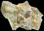 Quartz Encrusted Yellow Cubic Fluorite Cluster - Morocco #44853-1